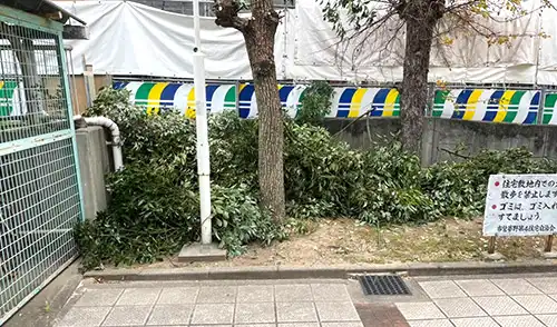 神戸市長田区・夢野住宅8号棟様・剪定枝撤去 / 施工前