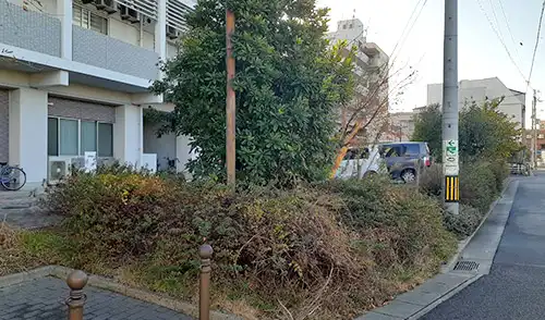 神戸市長田区・フレール浜山様・草刈・除草 / 施工前